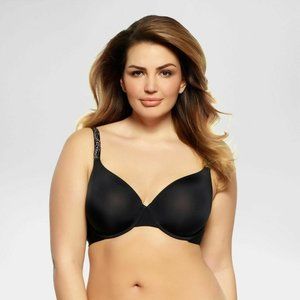 Paramour® Womens Black Contour Bra Lace Trim NEW